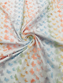 3D Butterfly Design Lace - Pastel Multi-Color - Embroidered Lace with 3D Butterfly Design By Yard