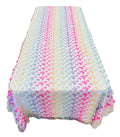 3D Butterfly Tablecloth - Pastel Rainbow - 52" x 102" Inches 3D Butterfly Sheer Mesh Tablecloth