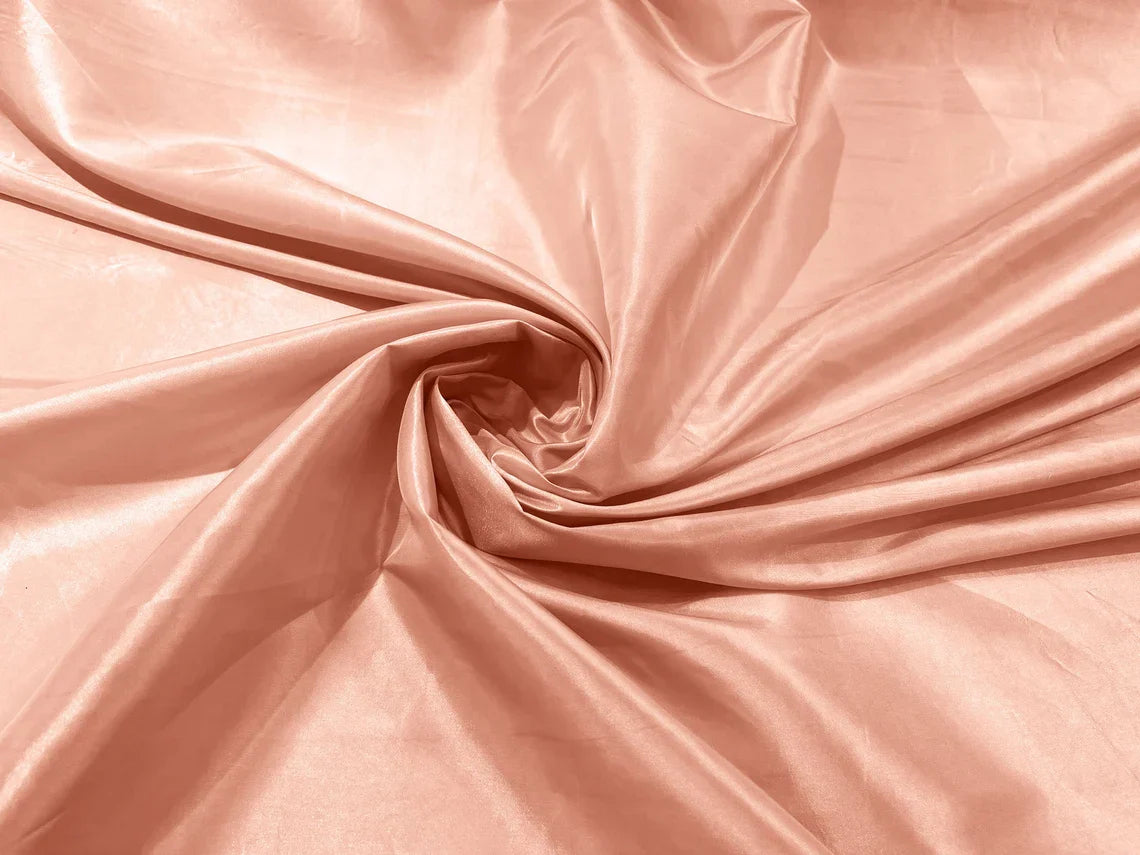 58" Solid Taffeta Fabric - Peach - Solid Taffeta Fabric for Fashion / Crafts Sold by Yard