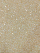 Pearl Sequins Bead Fabric - Peach - Small Beads and Sequins Embroidered on Lace By Yard