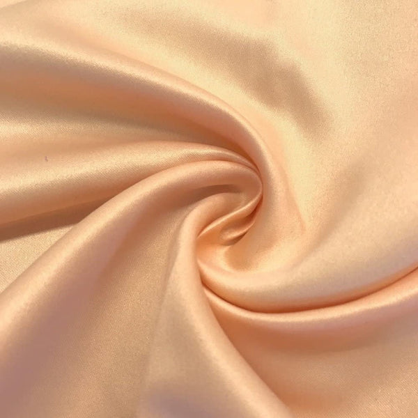 58/59" Satin Fabric Matte L'Amour - Peach - (Peau de Soie) Duchess Dress Satin Fabric By The Yard