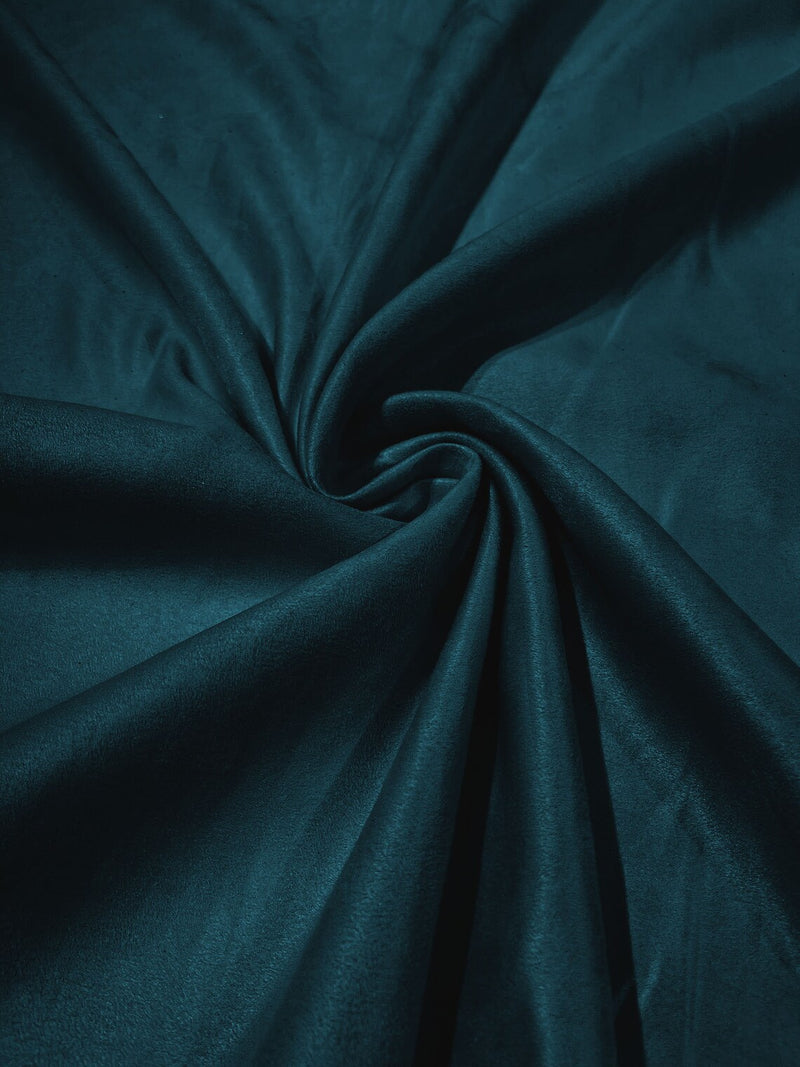 Faux Suede Fabric - Peacock - 58" Polyester Micro Suede Fabric for Upholstery / Tablecloth/ Costume By Yard