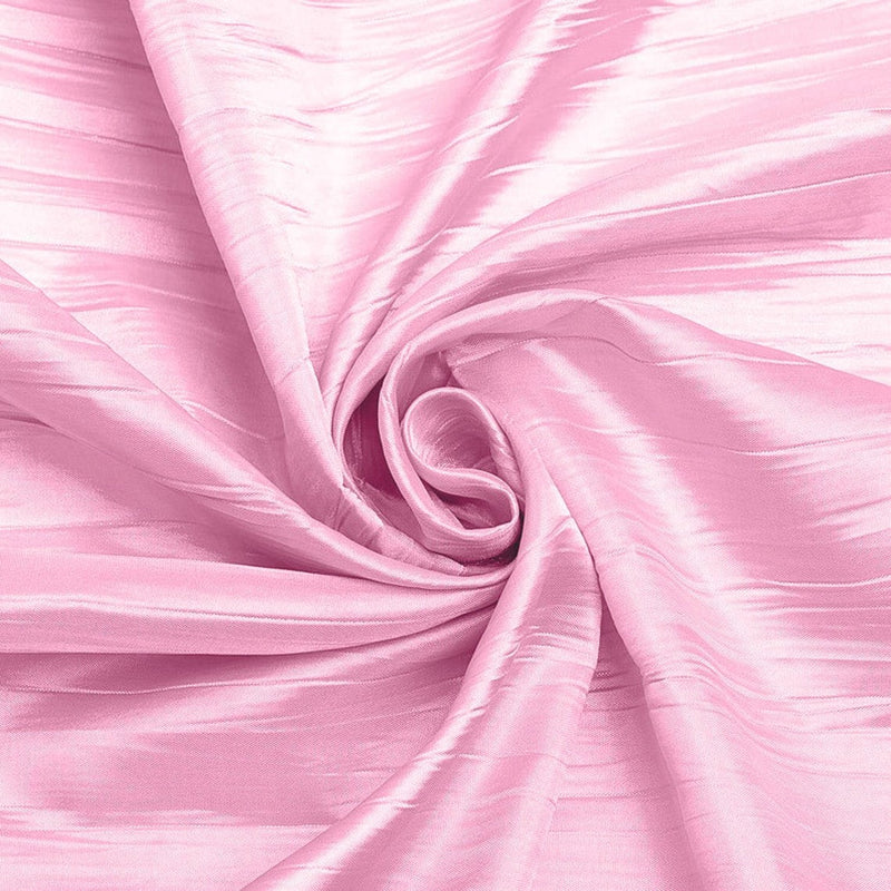 54" Crushed Taffeta Fabric - Pink - Crushed Taffeta Creased Fabric Sold by The Yard