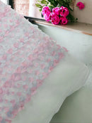 3D Butterfly Design Lace - Pastel Pink / Lilac - Embroidered Lace with 3D Butterfly Design By Yard