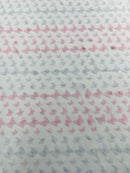 3D Butterfly Design Lace - Pastel Pink / Lilac - Embroidered Lace with 3D Butterfly Design By Yard