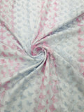 3D Butterfly Design Lace - Pastel Pink / Lilac - Embroidered Lace with 3D Butterfly Design By Yard