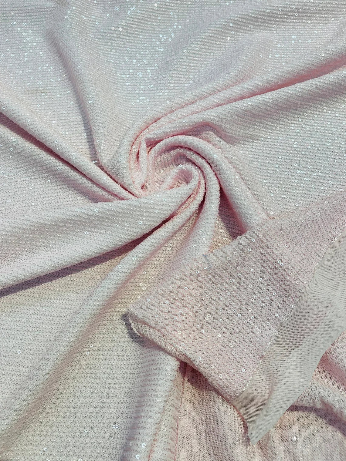 Mille Striped Stretch Sequins - Pink - 4 Way Stretch Spandex Sequins Striped Fabric By The Yard