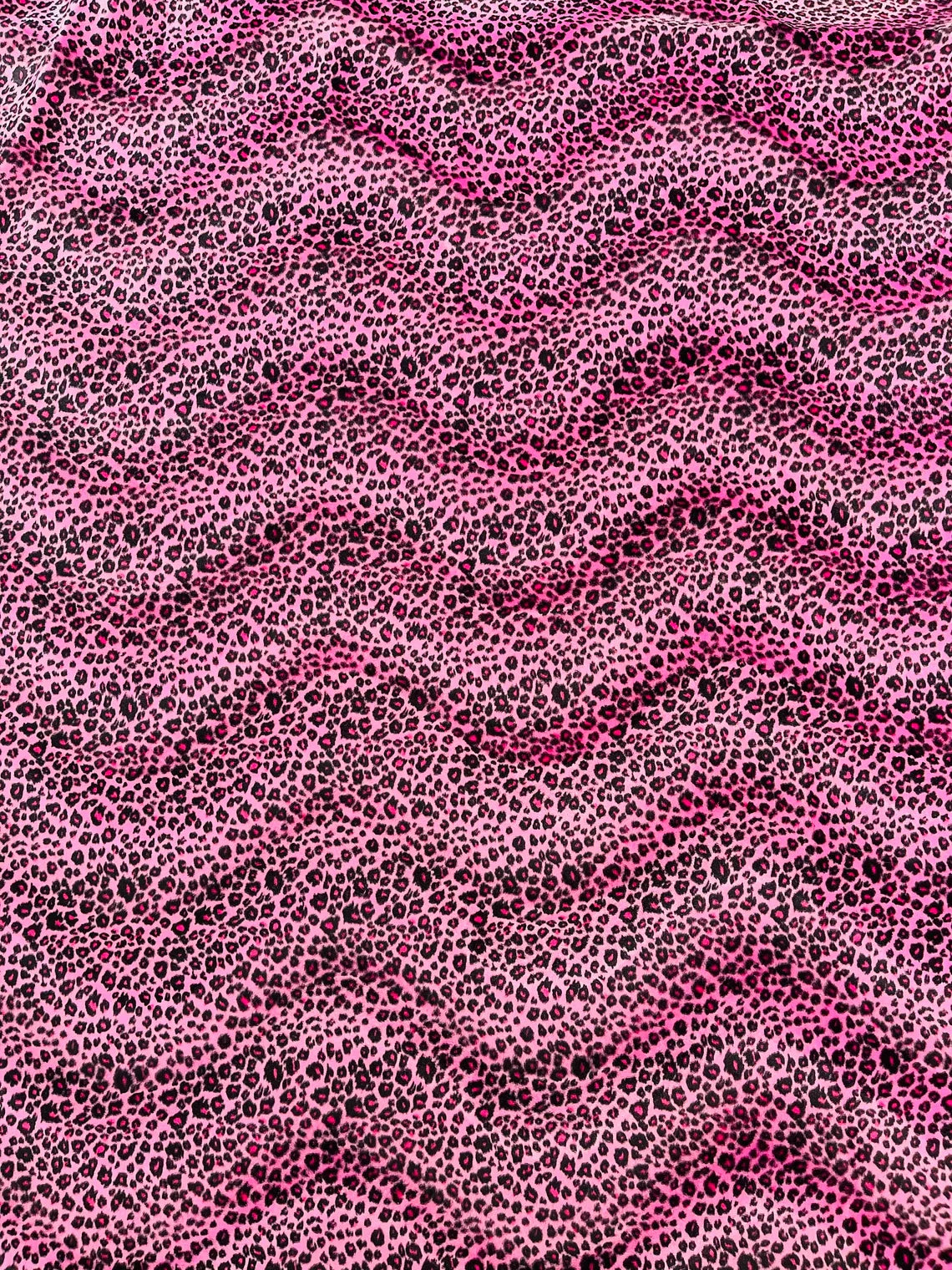 Cheetah Velboa Faux Fur Fabric - Pink - Cheetah Animal Print Velboa Fabric Sold By The Yard