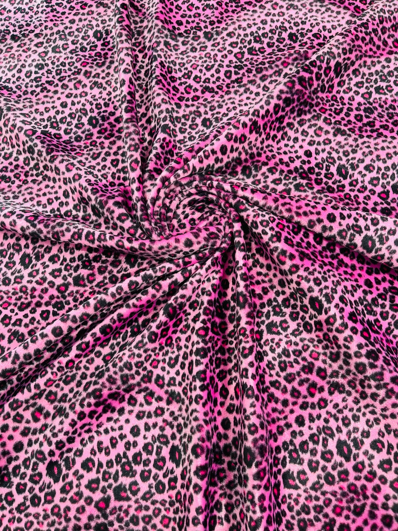 Cheetah Velboa Faux Fur Fabric - Pink - Cheetah Animal Print Velboa Fabric Sold By The Yard