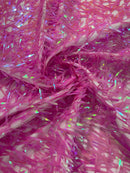 Sword Large Shiny Sequins - Pink - Hanging Iridescent Sequins On Lace Fabric By Yard