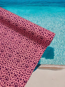 Chunky Leopard Glitter Vinyl - Pink / Fuchsia - 54" Wide Crafting Glitter Vinyl Fabric By Yard