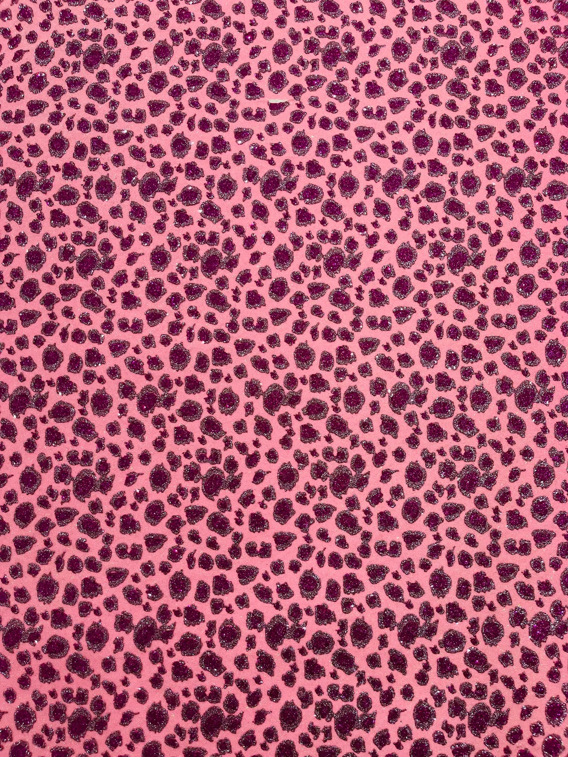 Chunky Leopard Glitter Vinyl - Pink / Fuchsia - 54" Wide Crafting Glitter Vinyl Fabric By Yard