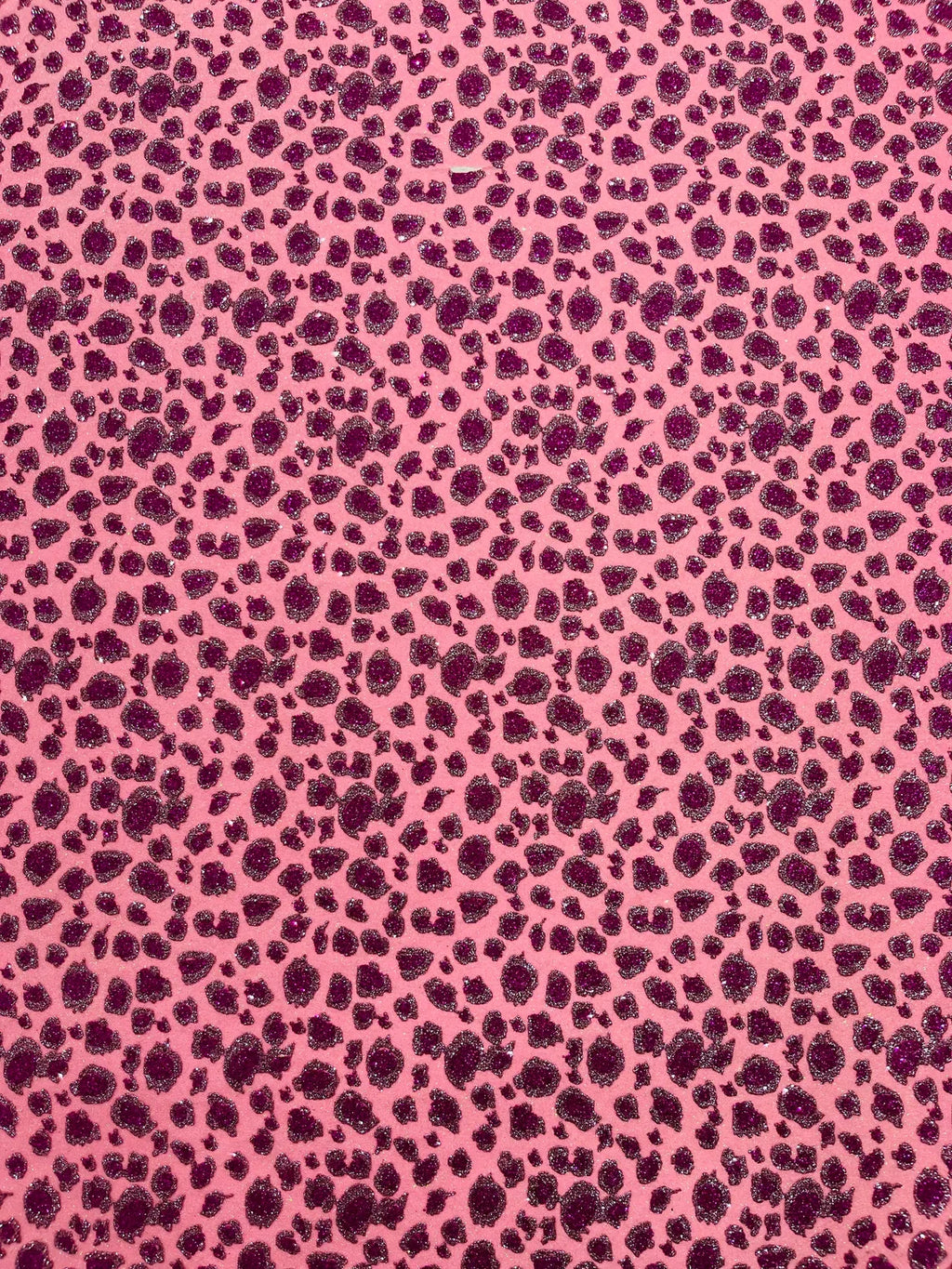Chunky Leopard Glitter Vinyl - Pink / Fuchsia - 54" Wide Crafting Glitter Vinyl Fabric By Yard