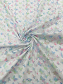 3D Butterfly Design Lace - Pink / Green / Blue - Embroidered Lace with 3D Butterfly Design By Yard