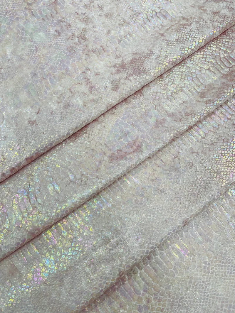 Anaconda Stretch Velvet - 58/60" Stretch Velvet Fabric with Anaconda Snake Print By Yard