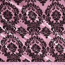 Flocked Taffeta Damask Design - Taffeta with Flocked Velvet Damask Design Sold By Yard