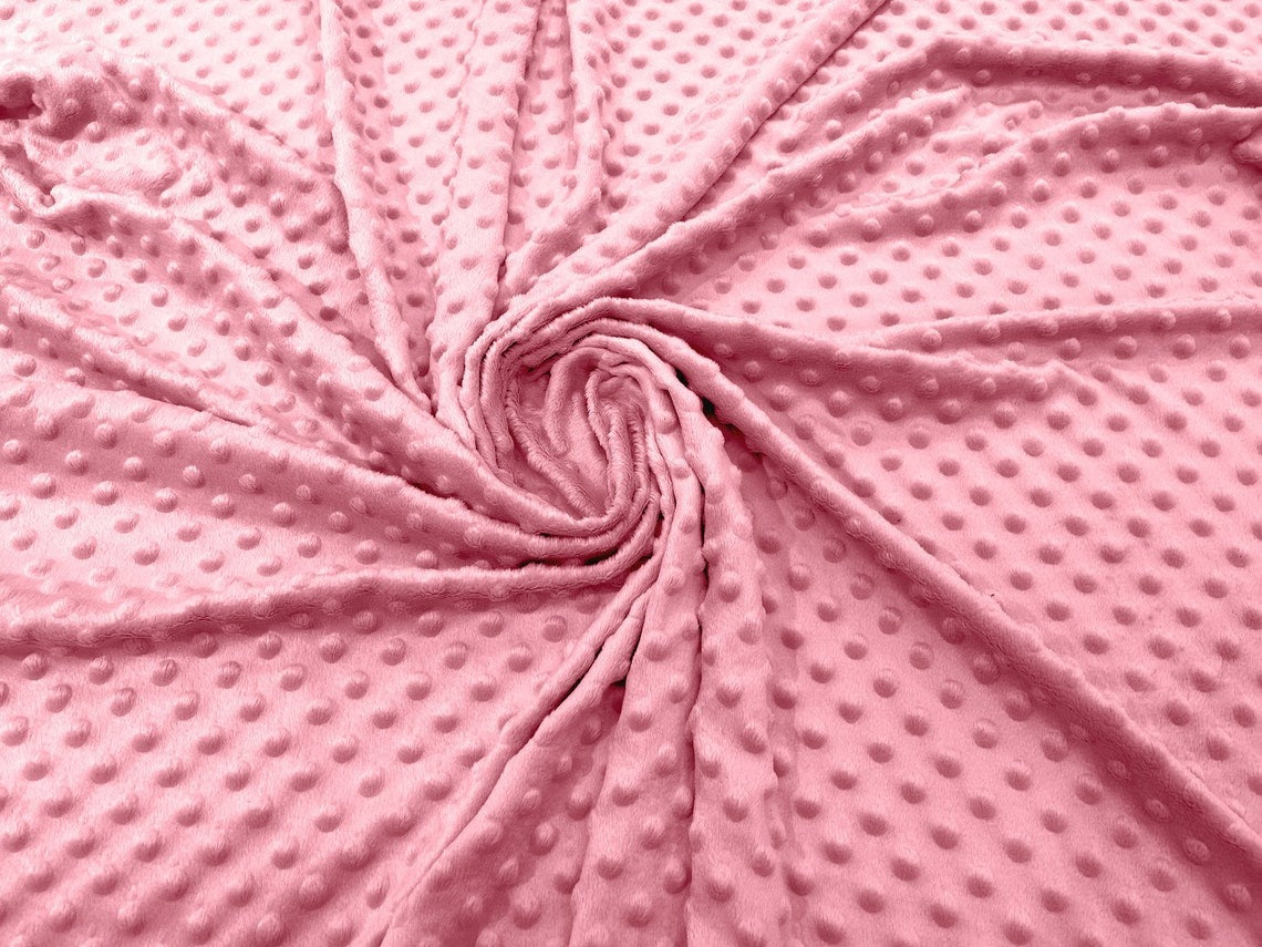 60" Minky Fur 3.mm Pile Fabric - Soft Blanket Minky Dot Fabric by the Yard (Pick Color)