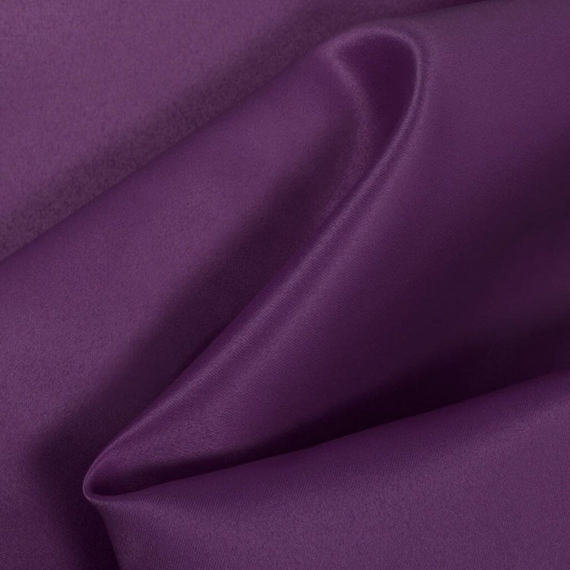 58/59" Satin Fabric Matte L'Amour - Plum - (Peau de Soie) Duchess Dress Satin Fabric By The Yard