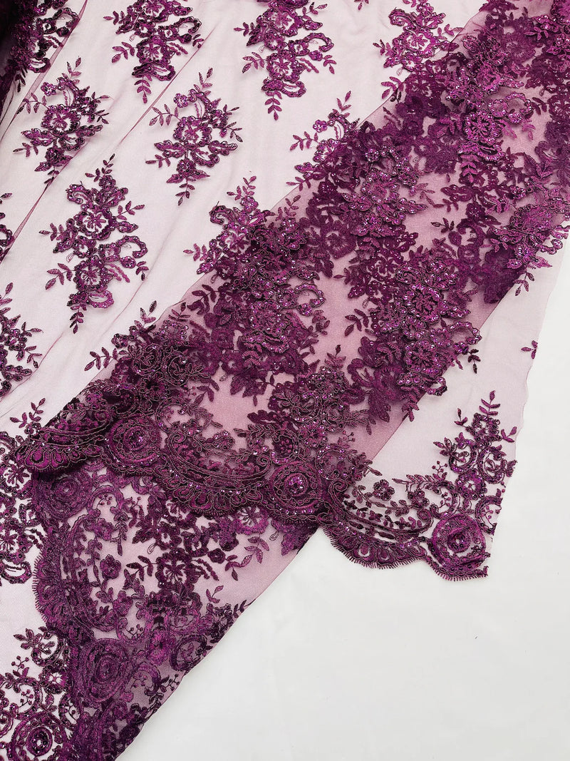 Plum shop lace fabric