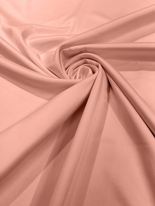 58/59" Satin Stretch Fabric Matte L'Amour - Rose Pink - Stretch Matte Satin Fabric Sold By Yard
