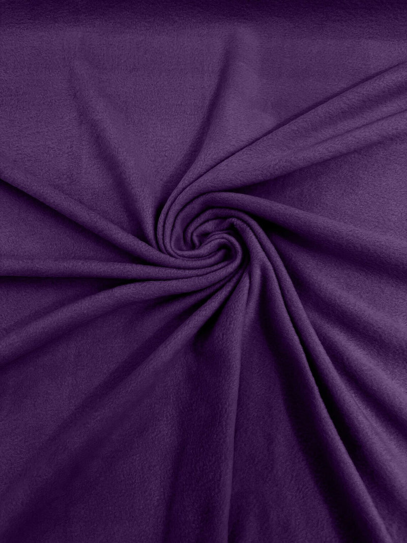 58" Soft Solid Polar Fleece Fabric - Purple - Anti-Pill Soft Polar Fleece Fabric Sold by Yard