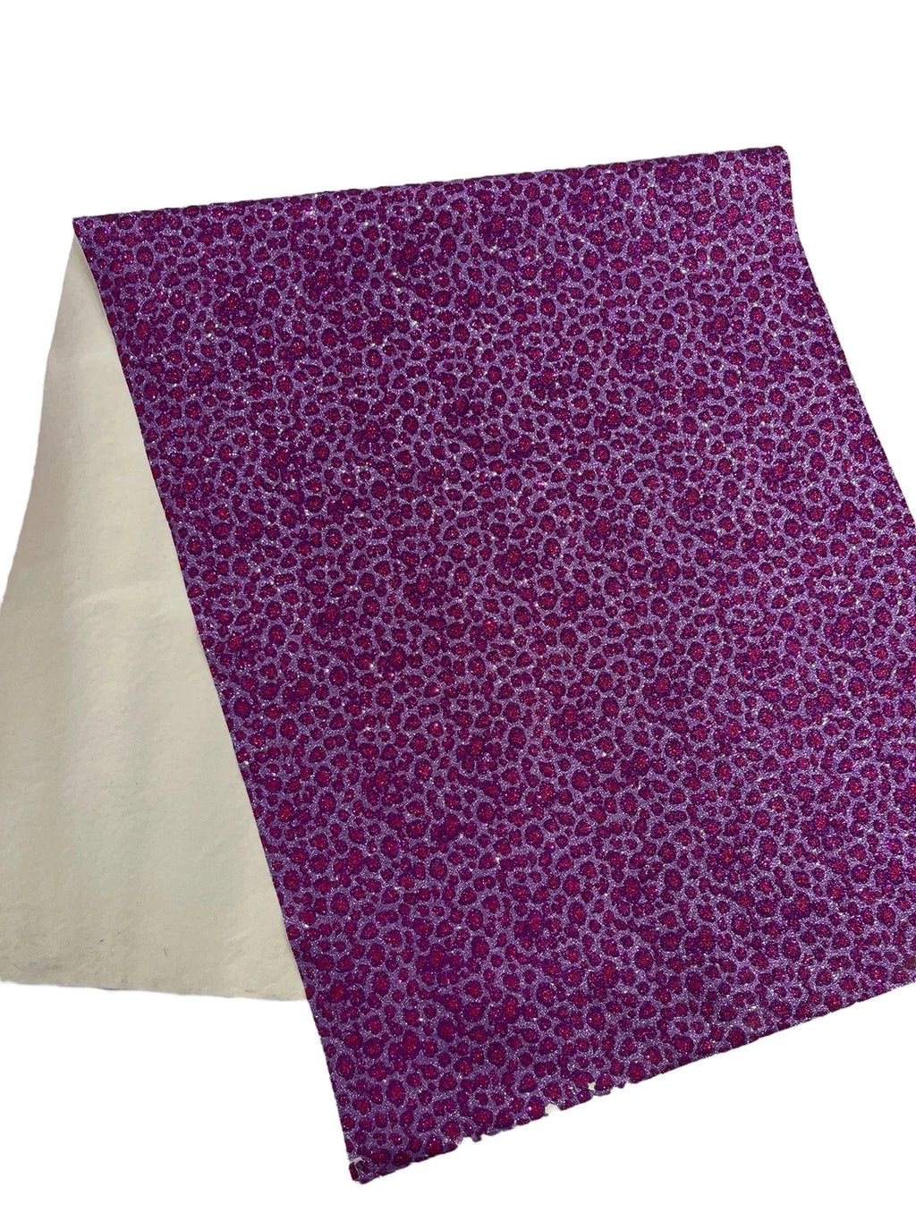 Chunky Leopard Glitter Vinyl - Purple / Fuchsia - 54" Wide Crafting Glitter Vinyl Fabric By Yard