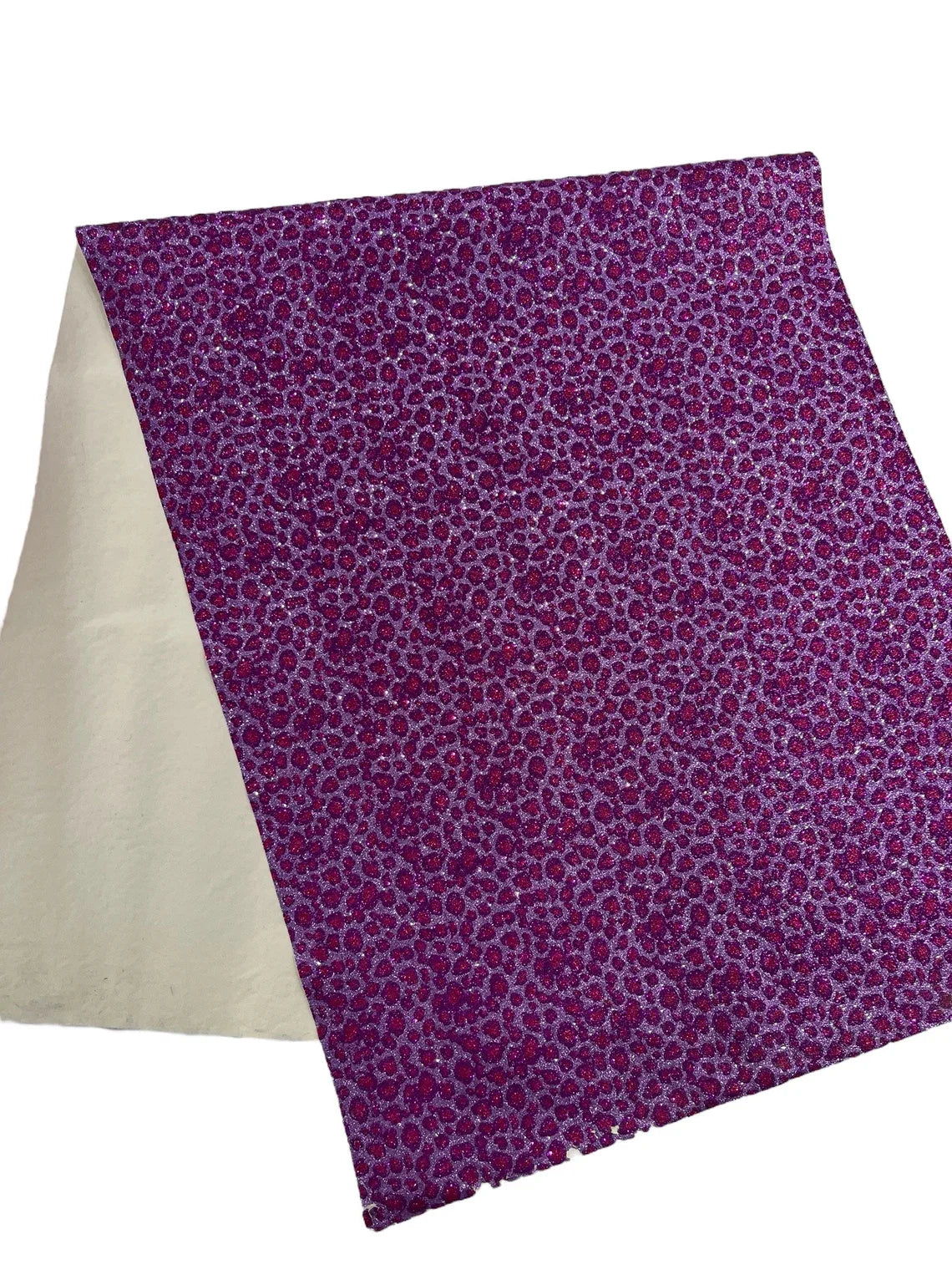 Chunky Leopard Glitter Vinyl - Purple / Fuchsia - 54" Wide Crafting Glitter Vinyl Fabric By Yard