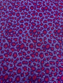 Chunky Leopard Glitter Vinyl - Purple / Fuchsia - 54" Wide Crafting Glitter Vinyl Fabric By Yard