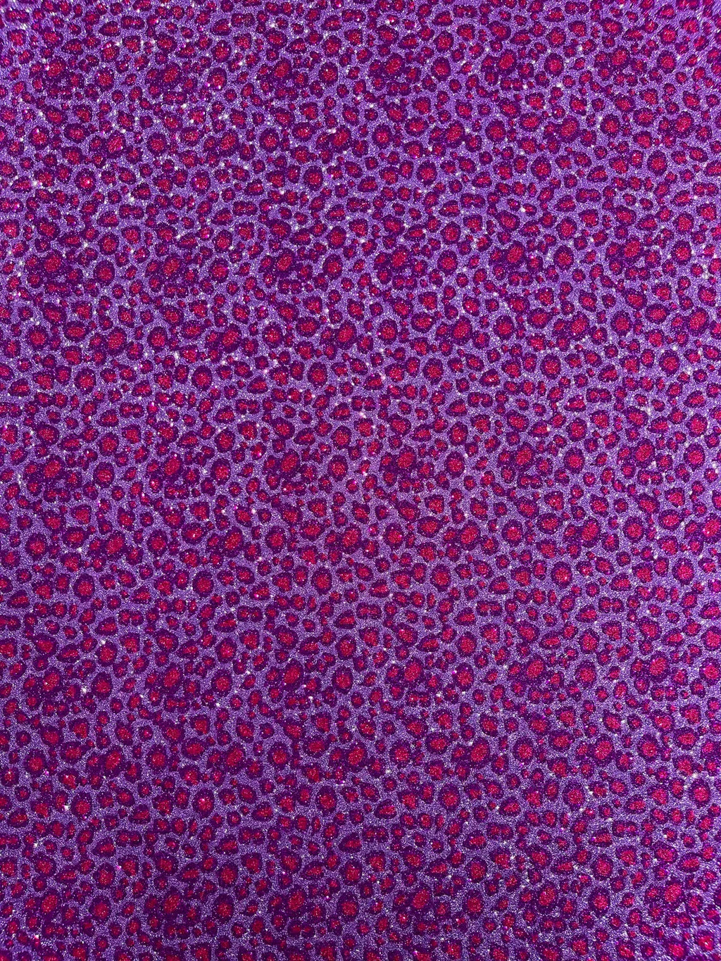 Chunky Leopard Glitter Vinyl - Purple / Fuchsia - 54" Wide Crafting Glitter Vinyl Fabric By Yard