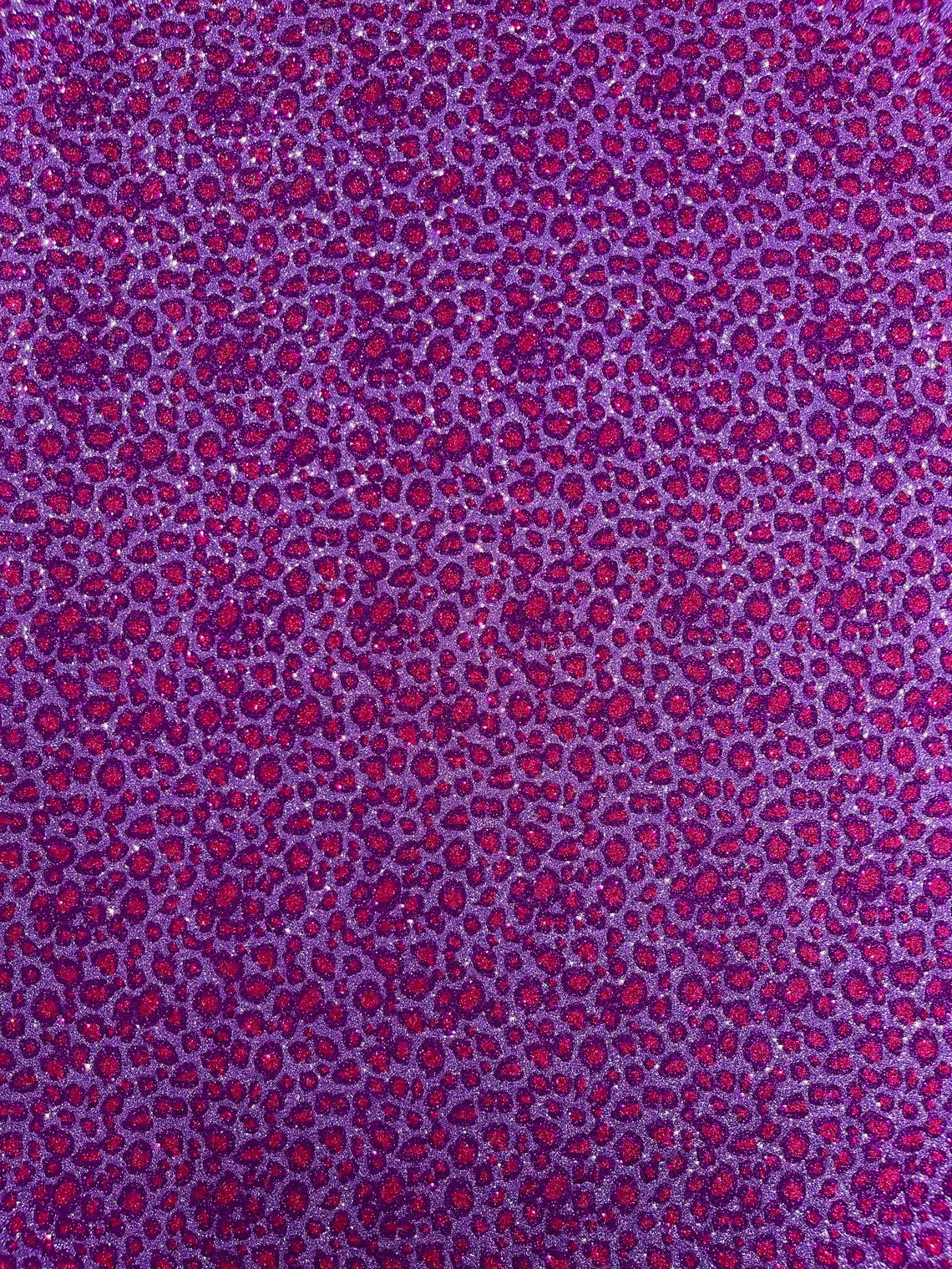 Chunky Leopard Glitter Vinyl - Purple / Fuchsia - 54" Wide Crafting Glitter Vinyl Fabric By Yard