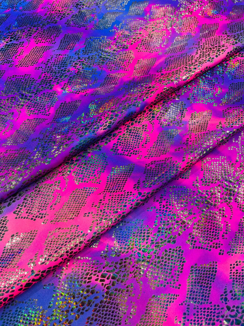 Pink/Purple/Blue Tie Dye Cotton Lycra