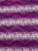 Leopard Velboa Faux Fur Fabric - Purple / White - Cheetah Animal Print Velboa Fabric Sold By The Yard