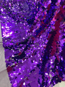 Round Large Sequins - Purple - Paillette Large Round Sequins Design Fabric By Yard