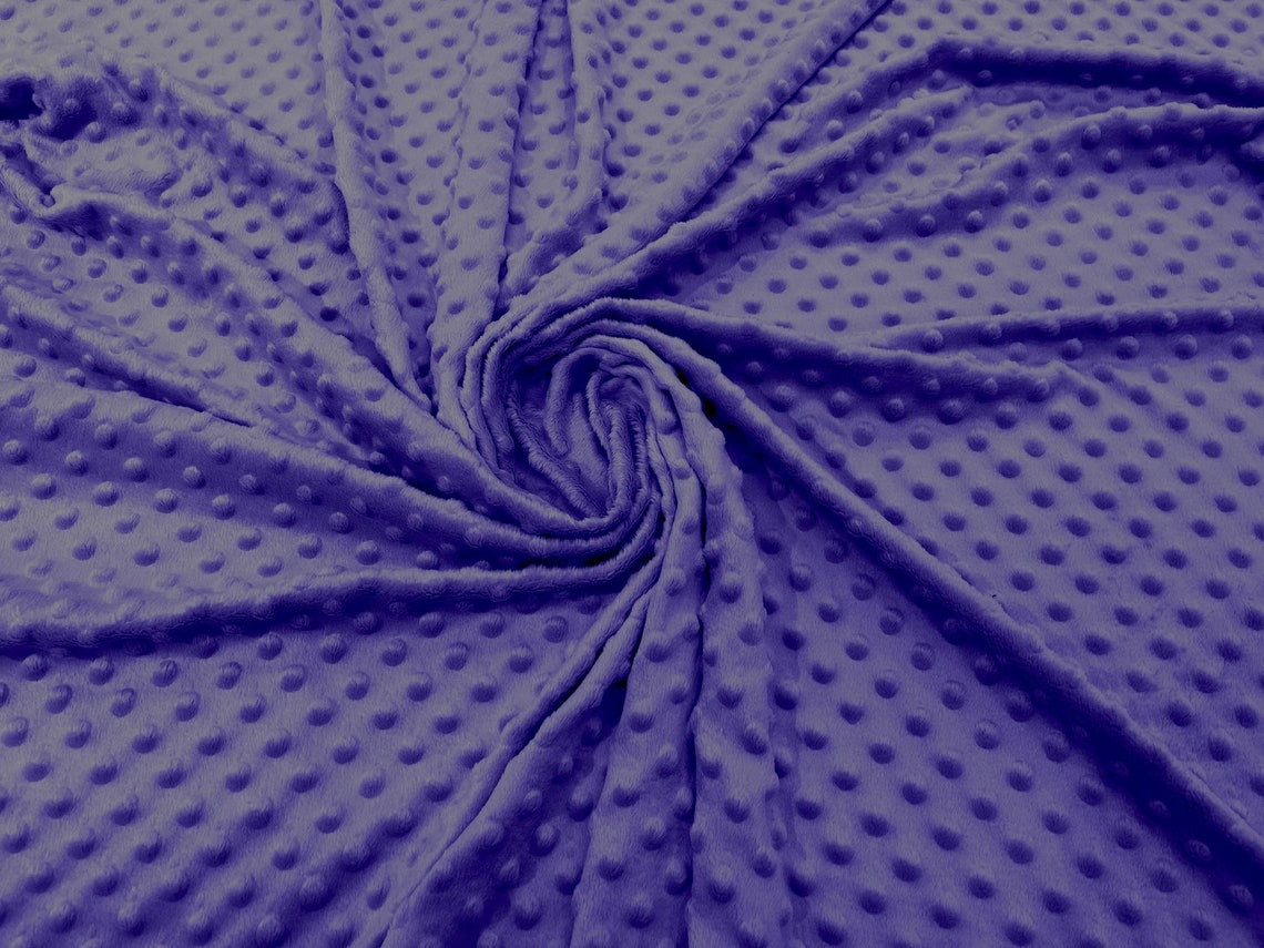 60" Minky Fur 3.mm Pile Fabric - Soft Blanket Minky Dot Fabric by the Yard (Pick Color)