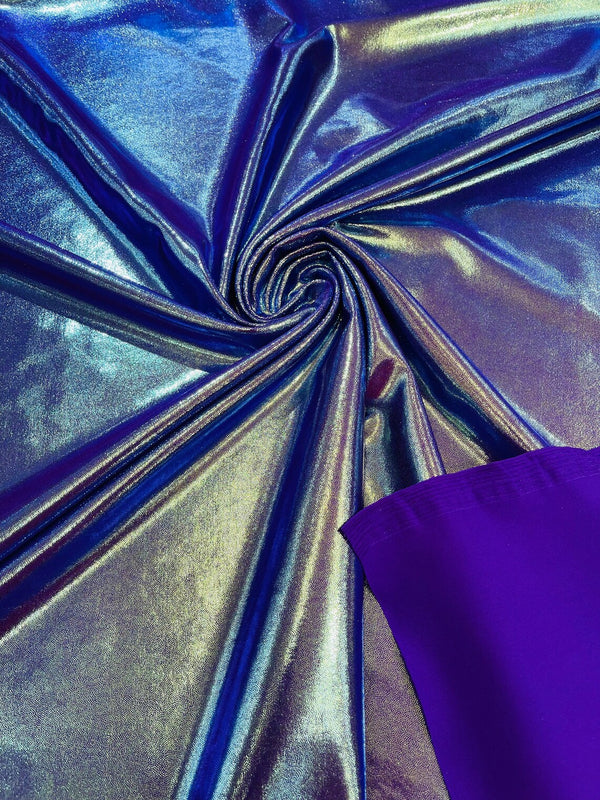 Mystique Foil Fabric - Purple - 58/60" 4 Way Stretch Iridescent Foggy Foil Fabric Nylon/Spandex By Yard