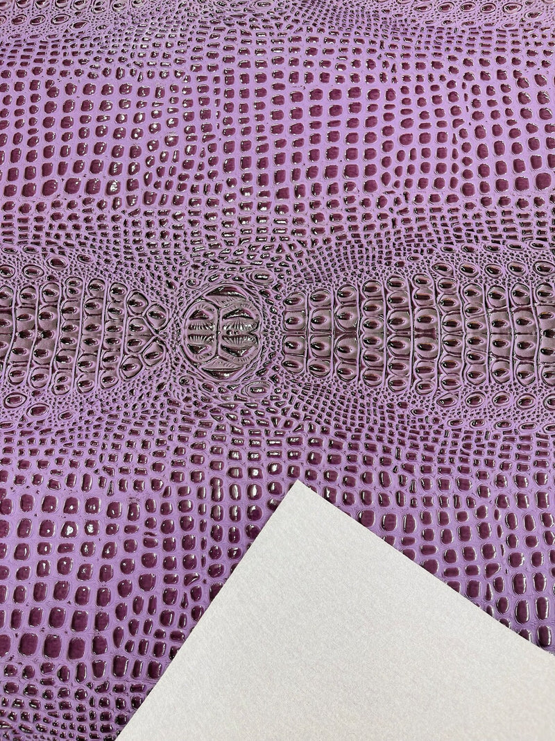 Gator Embossed Vinyl Leather Fabric - Purple - Faux Gator Skin Vinyl Fabric Sold By Yard