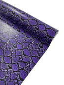 Snake Python Faux Leather Vinyl - Purple - 3D Snake Print Design Embossed Vinyl By Yard