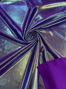 Mystique Foil Fabric - Purple - 58/60" 4 Way Stretch Iridescent Foggy Foil Fabric Nylon/Spandex By Yard