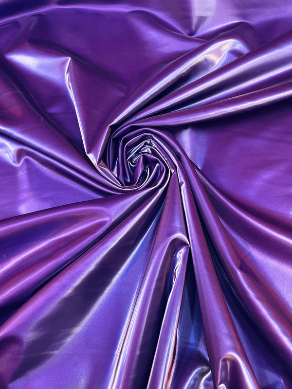Latex Shiny Vinyl - Purple - 4 Way Stretch Milliskin Vinyl Spandex Latex Fabric Sold by Yard