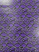 Snake Python Faux Leather Vinyl - Purple - 3D Snake Print Design Embossed Vinyl By Yard