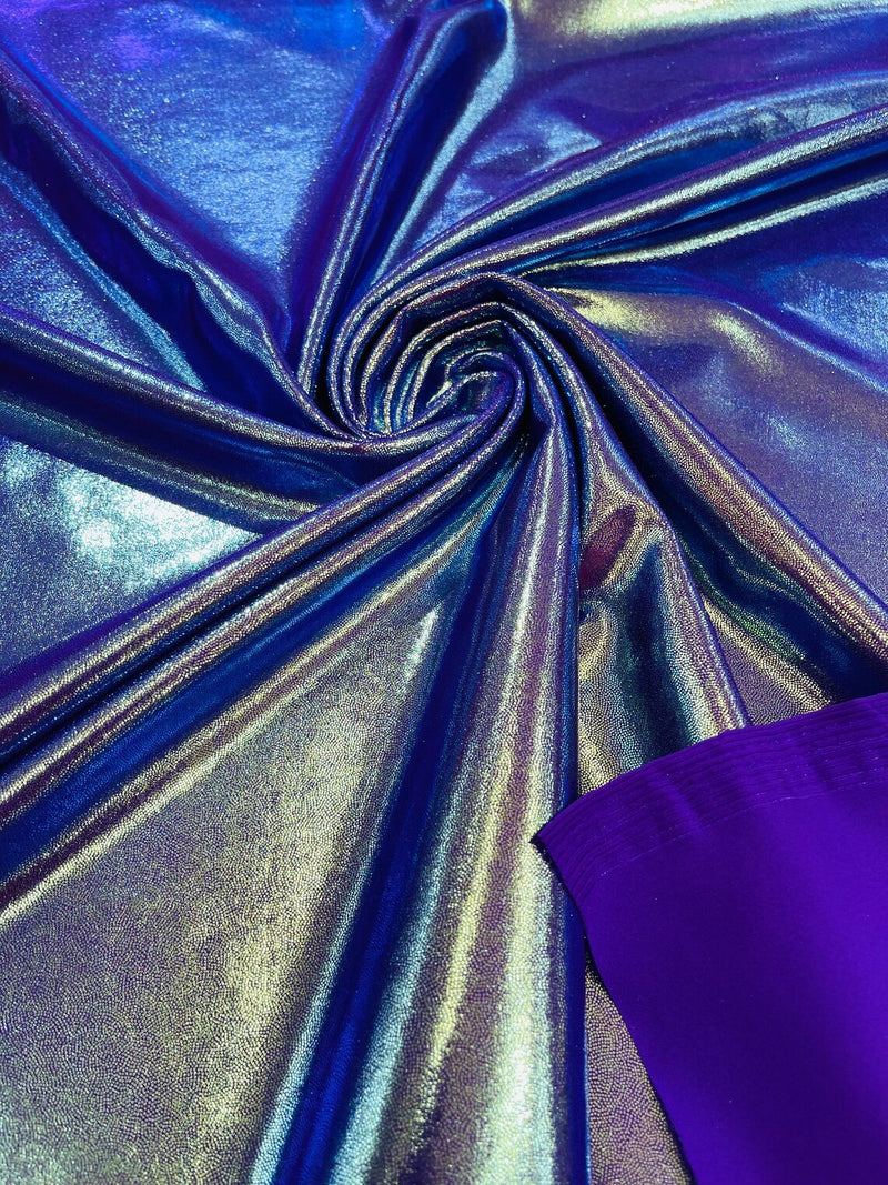 Mystique Foil Fabric - Purple - 58/60" 4 Way Stretch Iridescent Foggy Foil Fabric Nylon/Spandex By Yard
