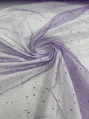 Sparkling Glitter Tulle Fabric - Purple - Sparkling Glitter Tulle Mesh Fabric Sold By Yard