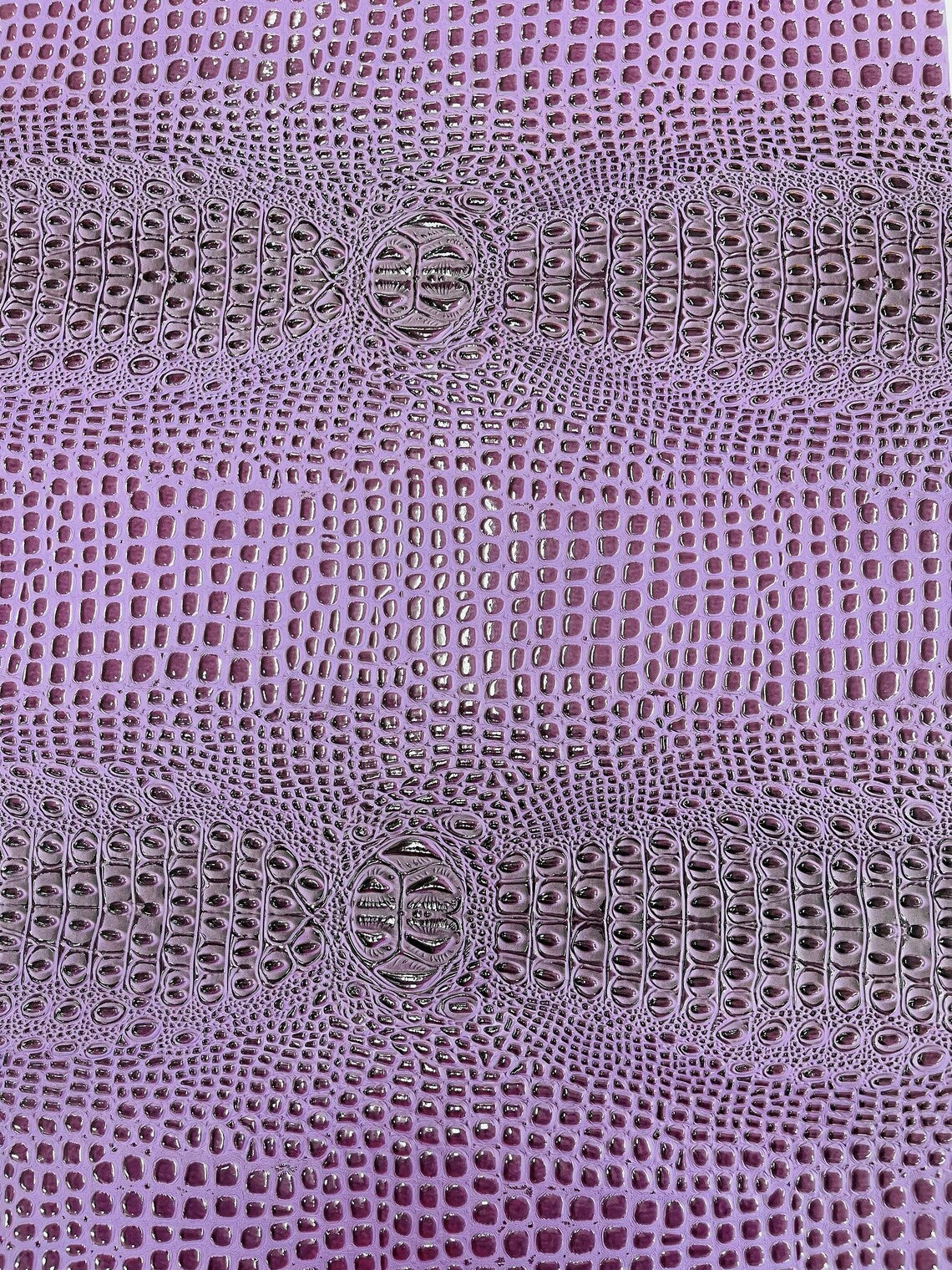 Gator Embossed Vinyl Leather Fabric - Purple - Faux Gator Skin Vinyl Fabric Sold By Yard