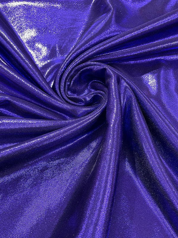 Foil Metallic Spandex Fabric - Purple - Shiny Metallic Foil Spandex Fabric by Yard