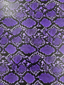 Snake Python Faux Leather Vinyl - Purple - 3D Snake Print Design Embossed Vinyl By Yard