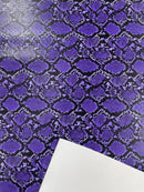 Snake Python Faux Leather Vinyl - Purple - 3D Snake Print Design Embossed Vinyl By Yard
