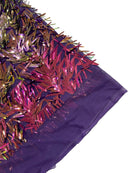Sword Large Shiny Sequins - Purple Iridescent - Hanging Iridescent Sequins On Lace Fabric By Yard