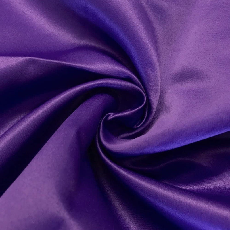 58/59" Satin Fabric Matte L'Amour - Purple - (Peau de Soie) Duchess Dress Satin Fabric By The Yard