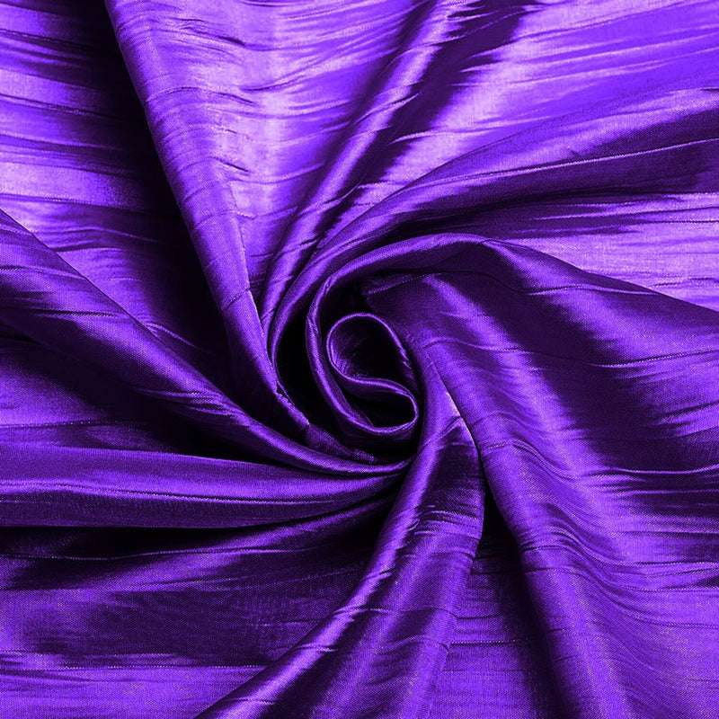 54" Crushed Taffeta Fabric - Purple - Crushed Taffeta Creased Fabric Sold by The Yard