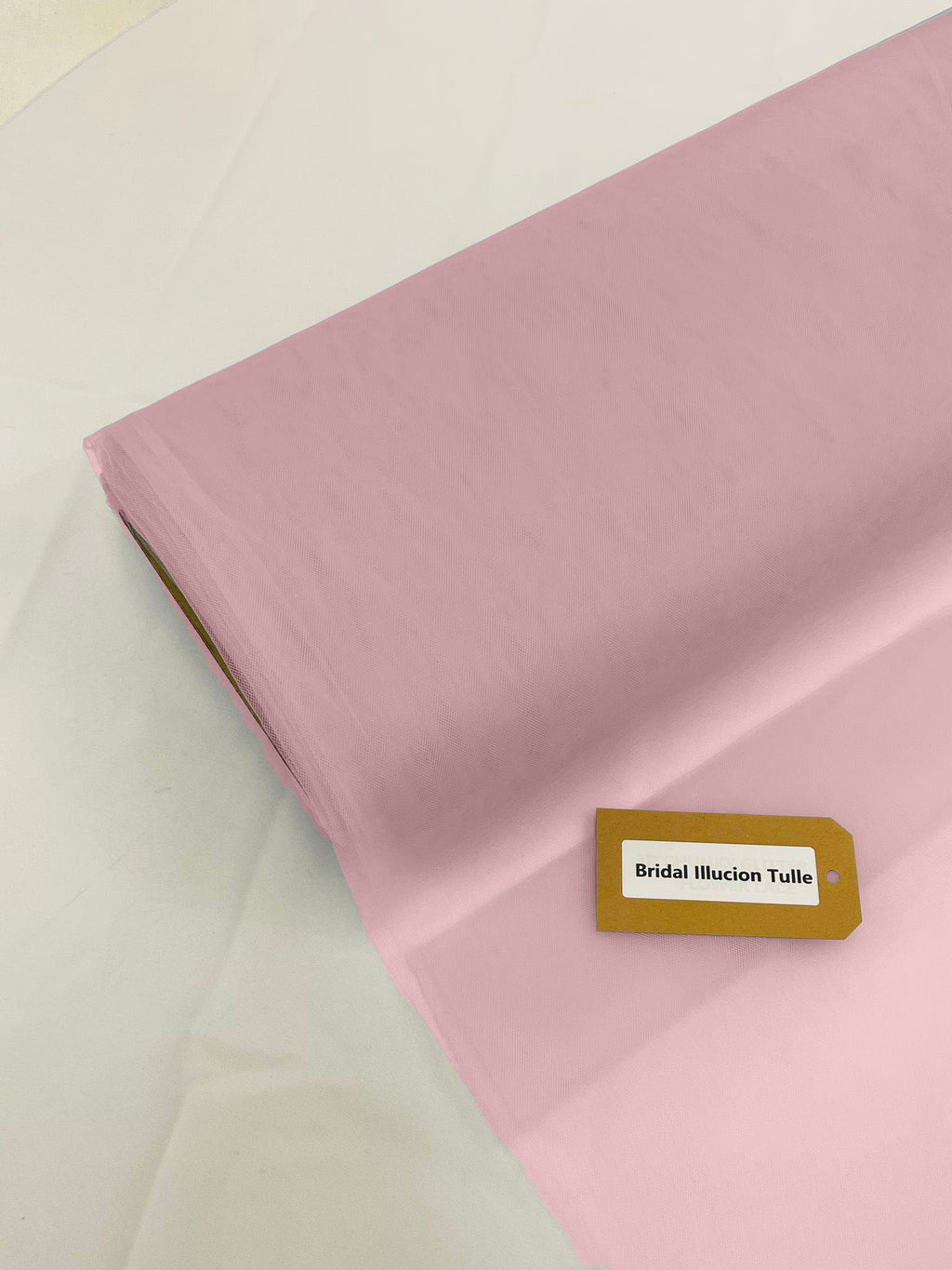108" Tulle Illusion Fabric - Pale Rose - Premium Tulle Polyester Fabric Sold By Roll of 50 Yards